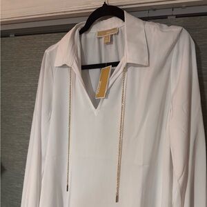 Michael Kors Ivory Top with Gold Chains